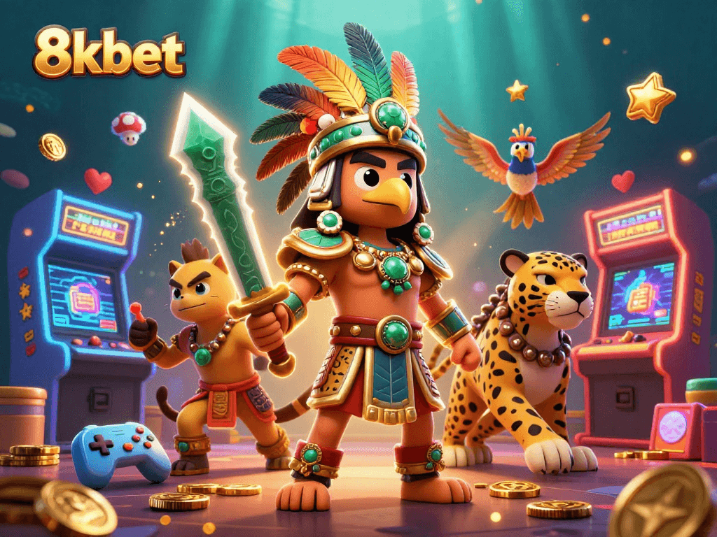 Experience thrilling gameplay at 8xbet with an action-packed casino scene featuring colorful elements.