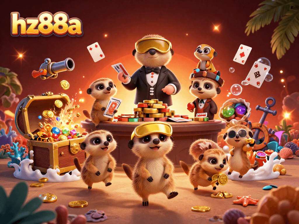 Experience the vibrant energy of hz88a with meerkats managing an exciting casino operation.
