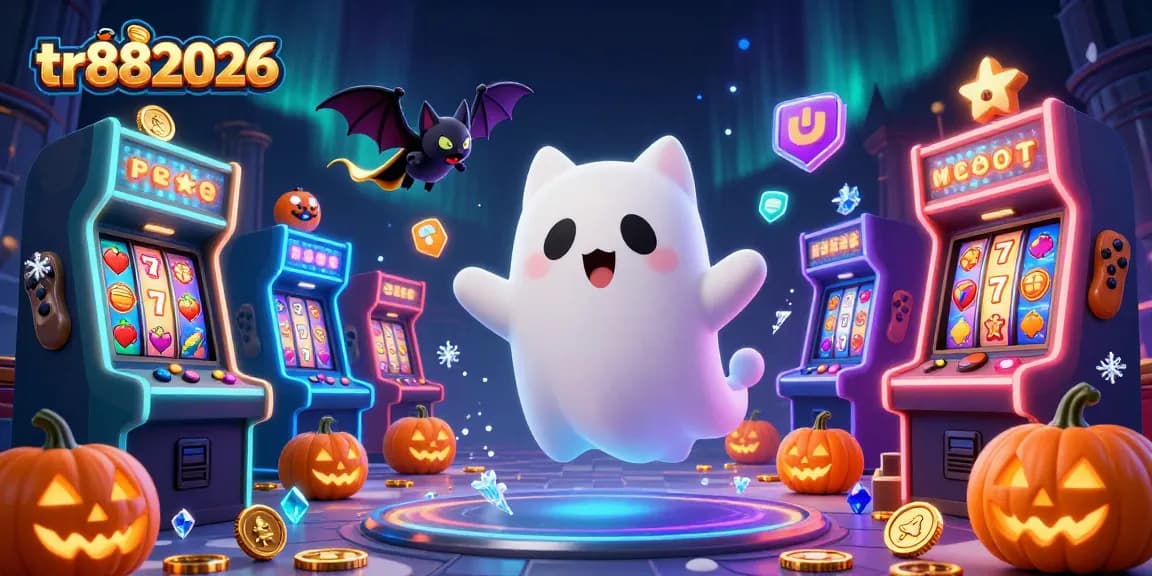 Experience the thrilling games at tr882026 with ghostly characters and vibrant casino elements.