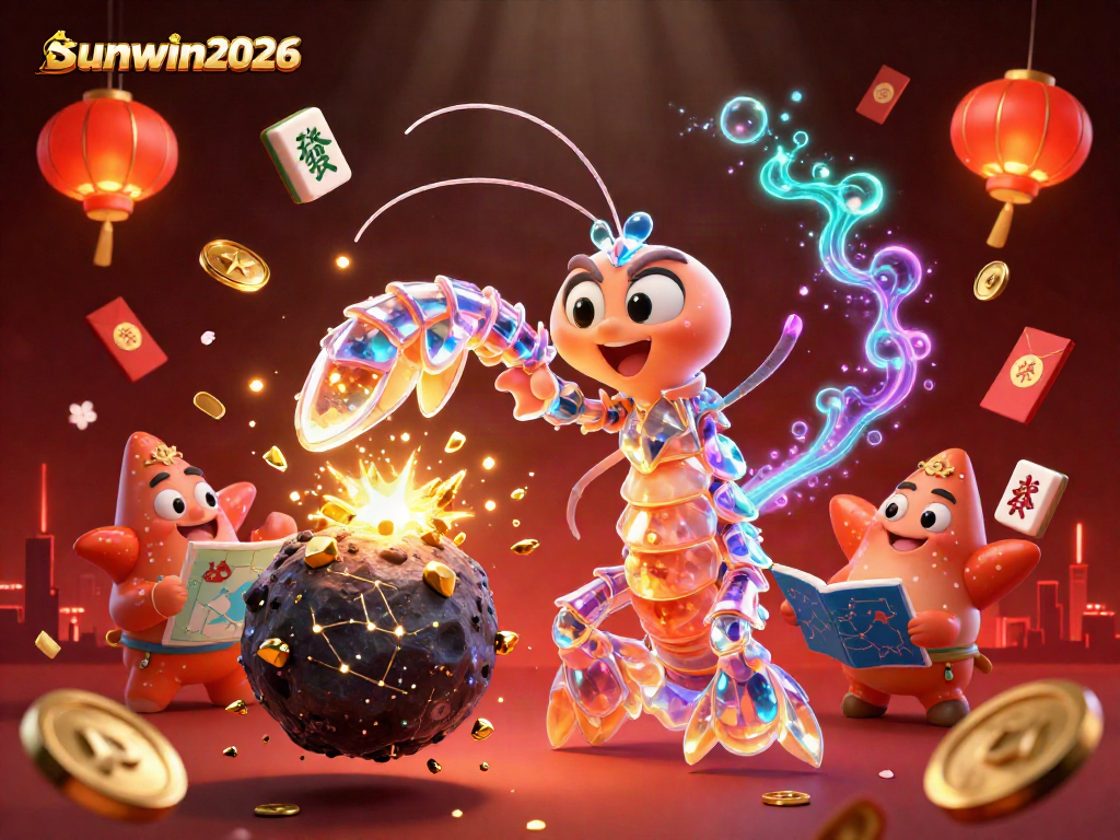 Experience exciting wins with sunwin2026 featuring vibrant galactic characters amidst a treasure explosion.