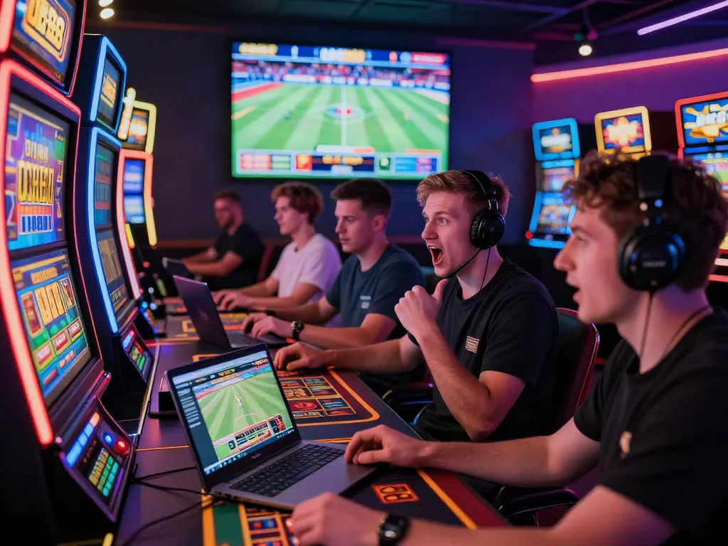 Players enjoying online games at UK88, showcasing excitement in a vibrant gaming environment.