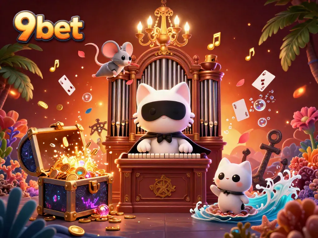 Experience the excitement at 9bet with our vibrant casino-themed illustration showcasing unique characters and games.