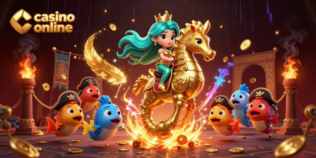 Gana con casino online en un mundo de fantasía con una sirena y su caballito de mar.