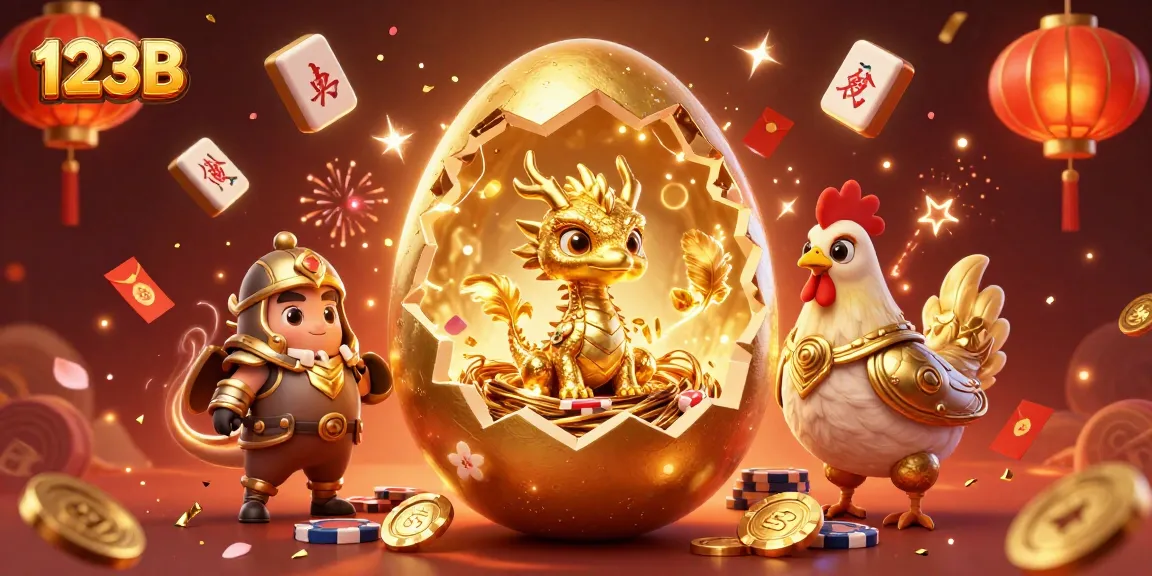 Engage with 123B in thrilling online gaming, showcasing a golden dragon amidst festive gambling elements.