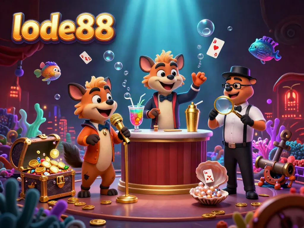 Experience the lively lode88 casino with hyenas as a stand-up comedian, bartender, and bouncer in a bustling environment.