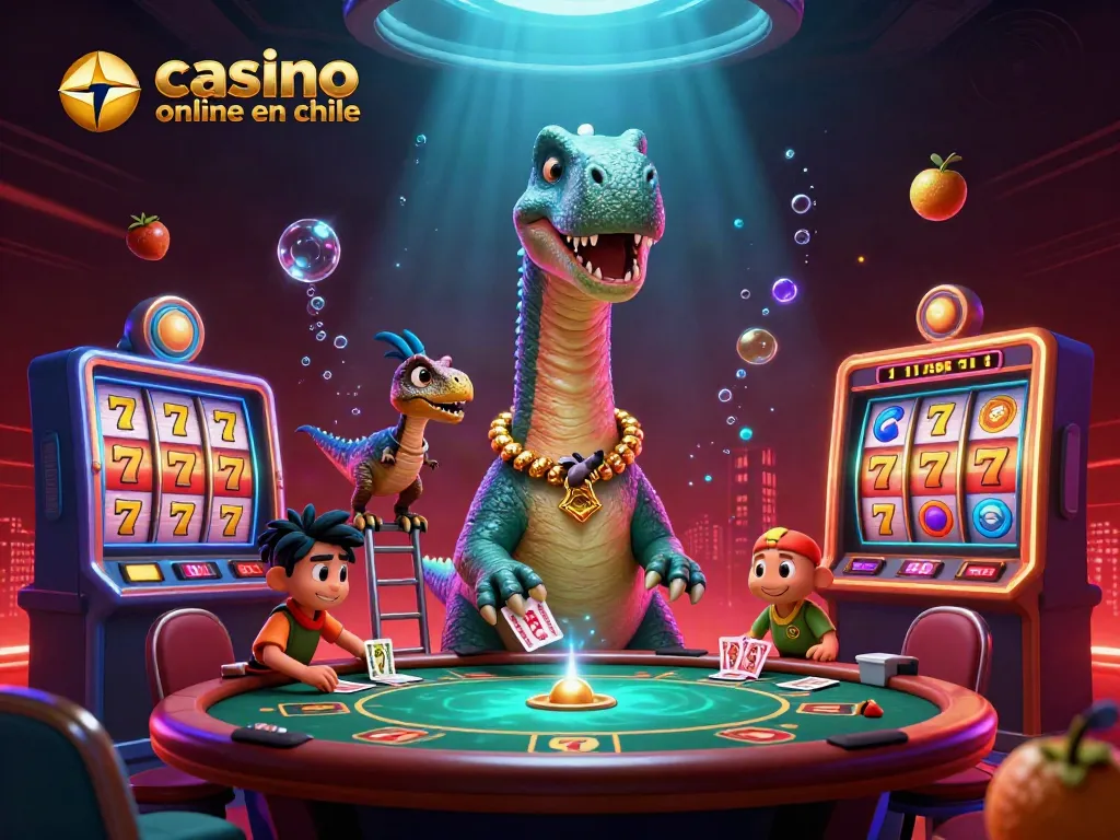 Juega en un casino online en Chile con tragamonedas vibrantes y la diversión de un dinosaurio gigante.