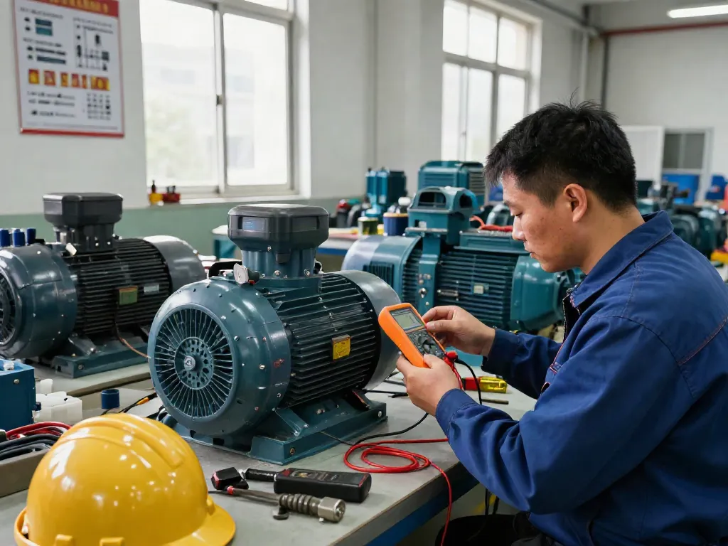 Inspección de motores eléctricos en Venezuela con técnico en entorno industrial