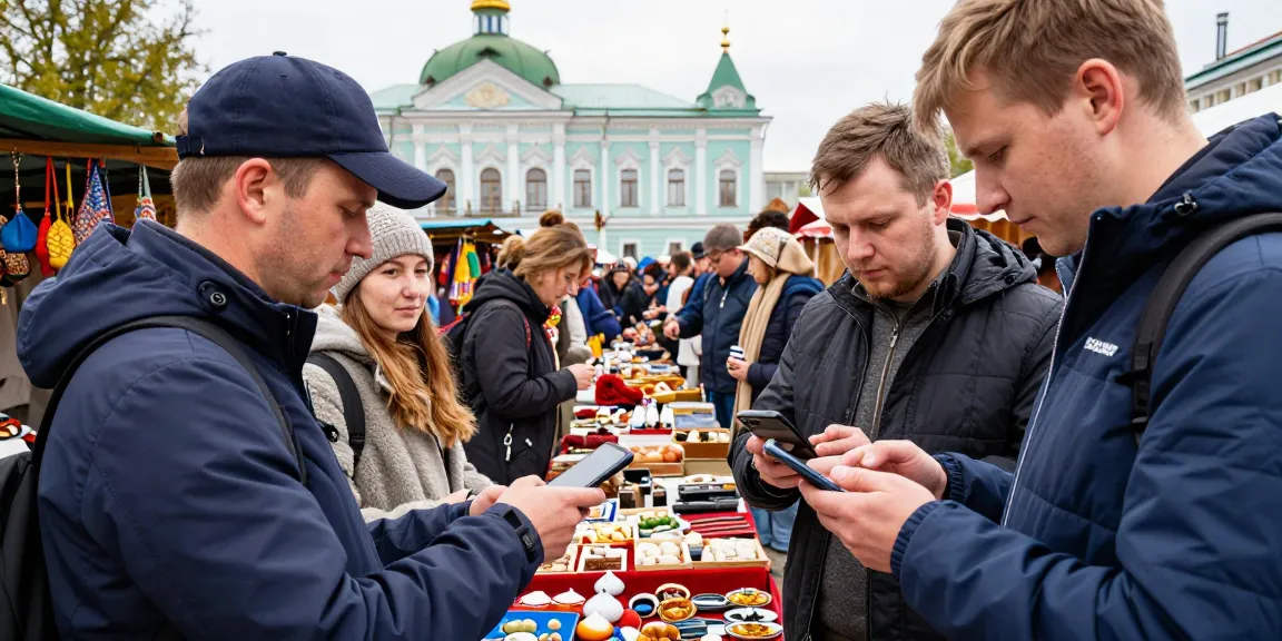 Disfrutando de pagos en el mercado ruso con https://payinrussia.com/ y coloridos productos locales.