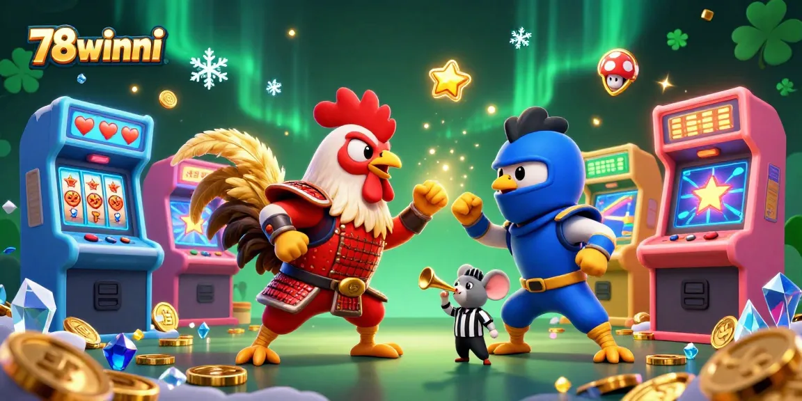 Experience thrilling cockfighting action with 78winni's dazzling 3D showdown of roosters!