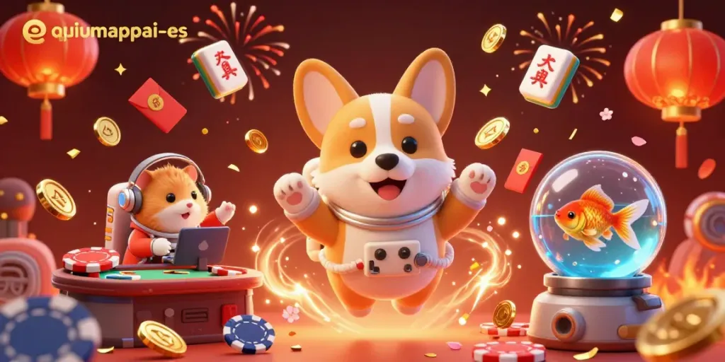 Engage with the thrilling world of equlumappai-es casino action with a futuristic 3D illustration featuring animated characters and vibrant game elements.