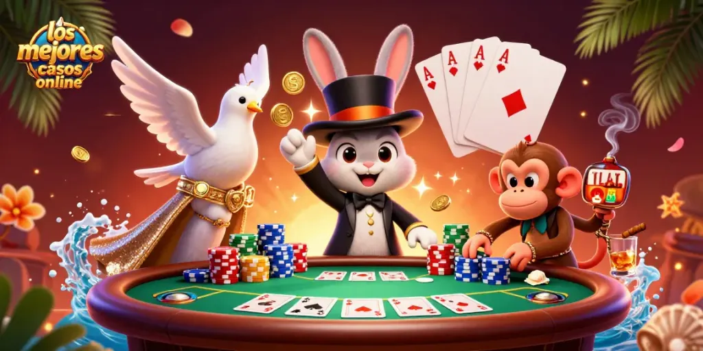 Disfruta de los mejores casinos online con la magia del conejo y la diversión de las cartas.