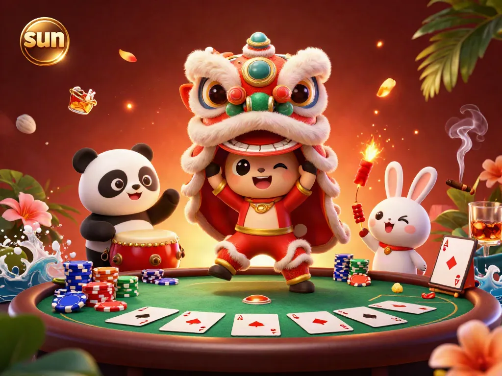 Experience thrilling moments with the sun-themed vibrant online casino scene, showcasing joyful characters.