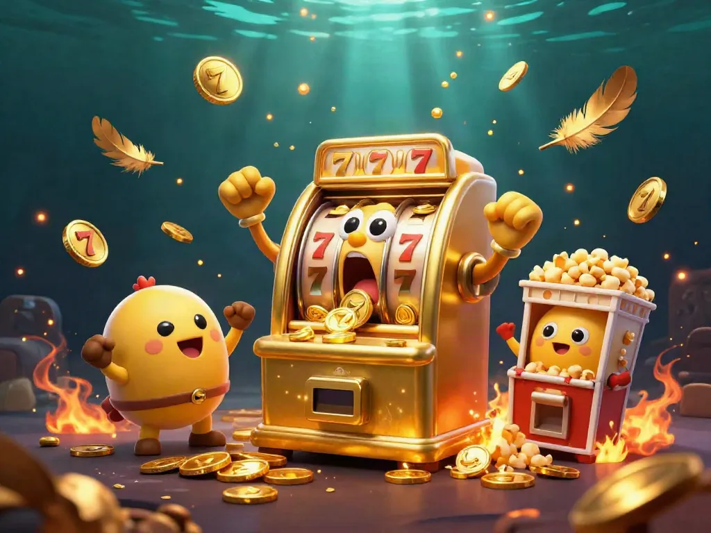 Witness the betlabel slot machine hitting a jackpot, surrounded by lively baby slots and a popcorn machine.