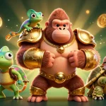 Experience thrilling action with Happyluke in vibrant 3D illustration featuring a powerful casino theme.