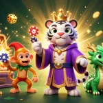 Experience the thrill of the best no deposit bonus Australia with this dynamic casino scene featuring exciting games and characters.
