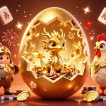 Engage with 123B in thrilling online gaming, showcasing a golden dragon amidst festive gambling elements.