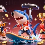 Bet on debet with a vibrant scene featuring colorful sea creatures and dynamic sports elements.