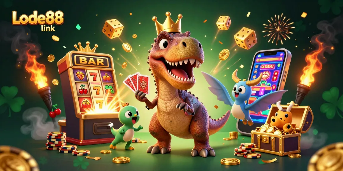 Experience thrilling gameplay with Lode88 link featuring friendly dinosaur characters in vibrant casinos.