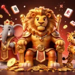 Experience fabet's lively casino scene with a lion king, elephant advisor, and cheetah messenger.