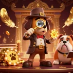 open88 showcases a vibrant 3D casino scene with a detective and clues shining gold.