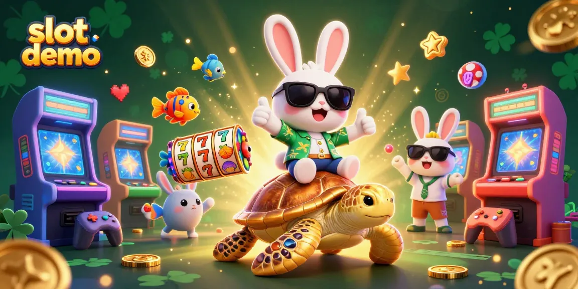 Slot demo menunjukkan kelucuan karakter kelinci beruntung beraksi di permainan slot penuh warna.