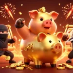 LU88 showcases an energetic casino scene with characters, spinning slot reels, and festive elements.